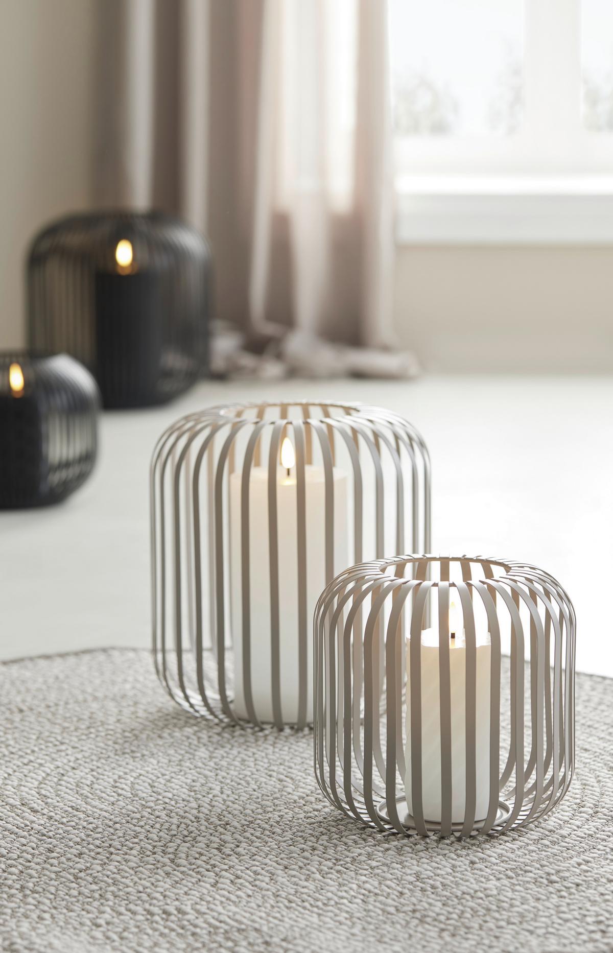 Laterne Jola Beige ⌀ 19cm - Beige, MODERN, Glas/Metall (19/18,5cm) - Mömax