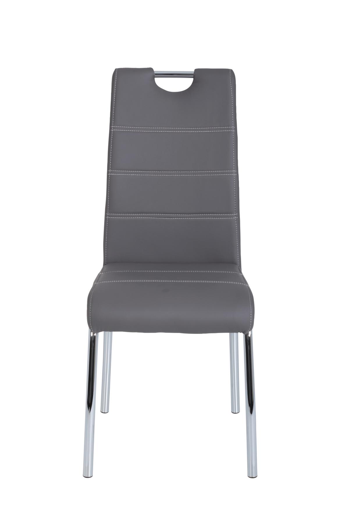 STUHL-SET SUSI S 4ER-SET - Chromfarben/Weiß, MODERN, Textil/Metall (44/98/61cm) - MID.YOU