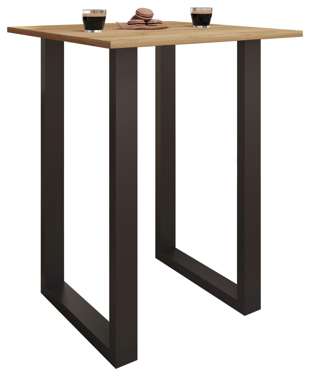 Bartisch Xona ca. 80x102x50 cm Eiche/Schwarz - Honigeiche/Schwarz, KONVENTIONELL, Holzwerkstoff/Metall (80/50/102cm)