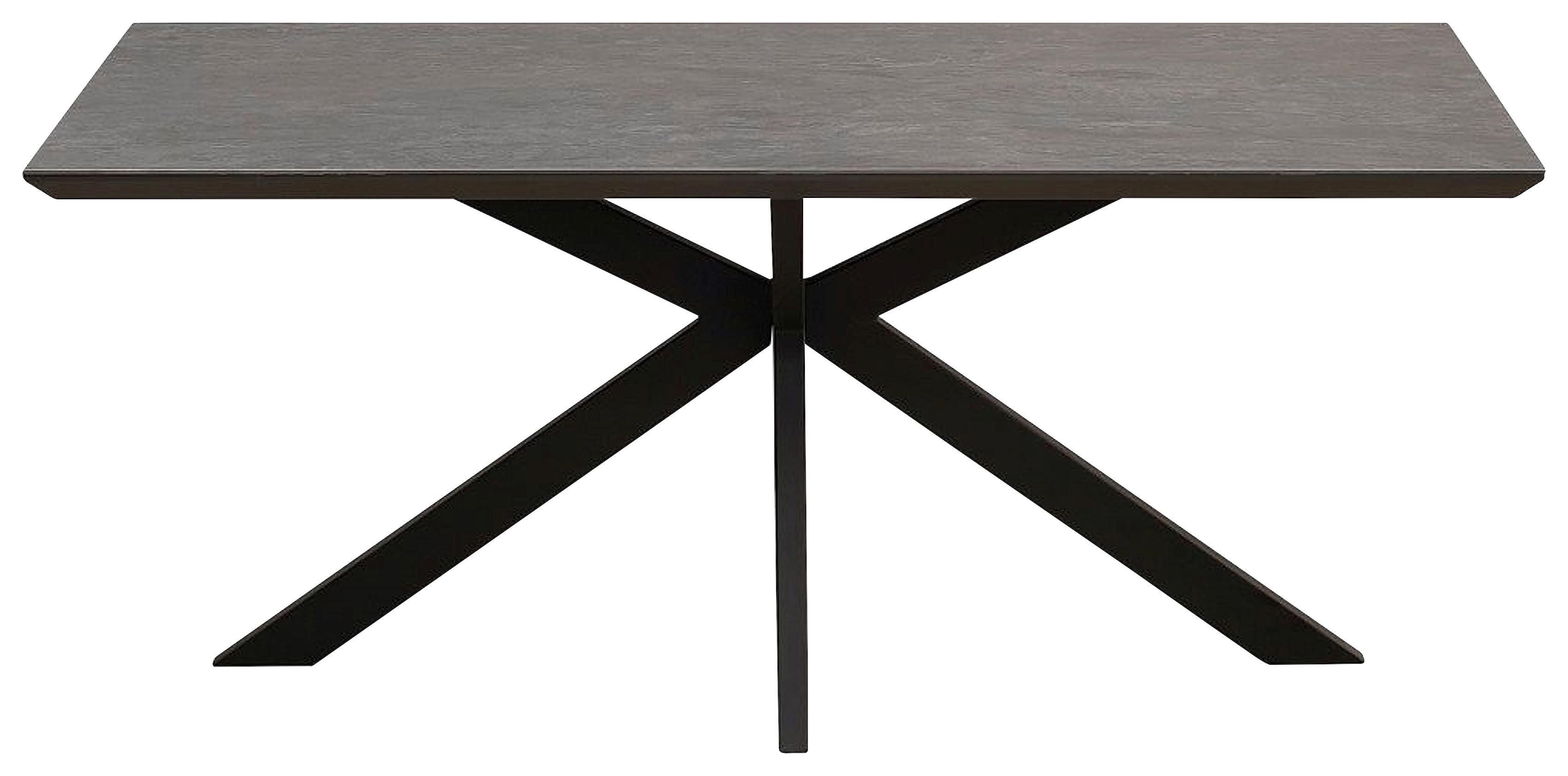 Jedilna Miza Steve, Črna, Keramična Plošča, 180x90 - črna, Moderno, kovina/leseni material (180/76/90cm)