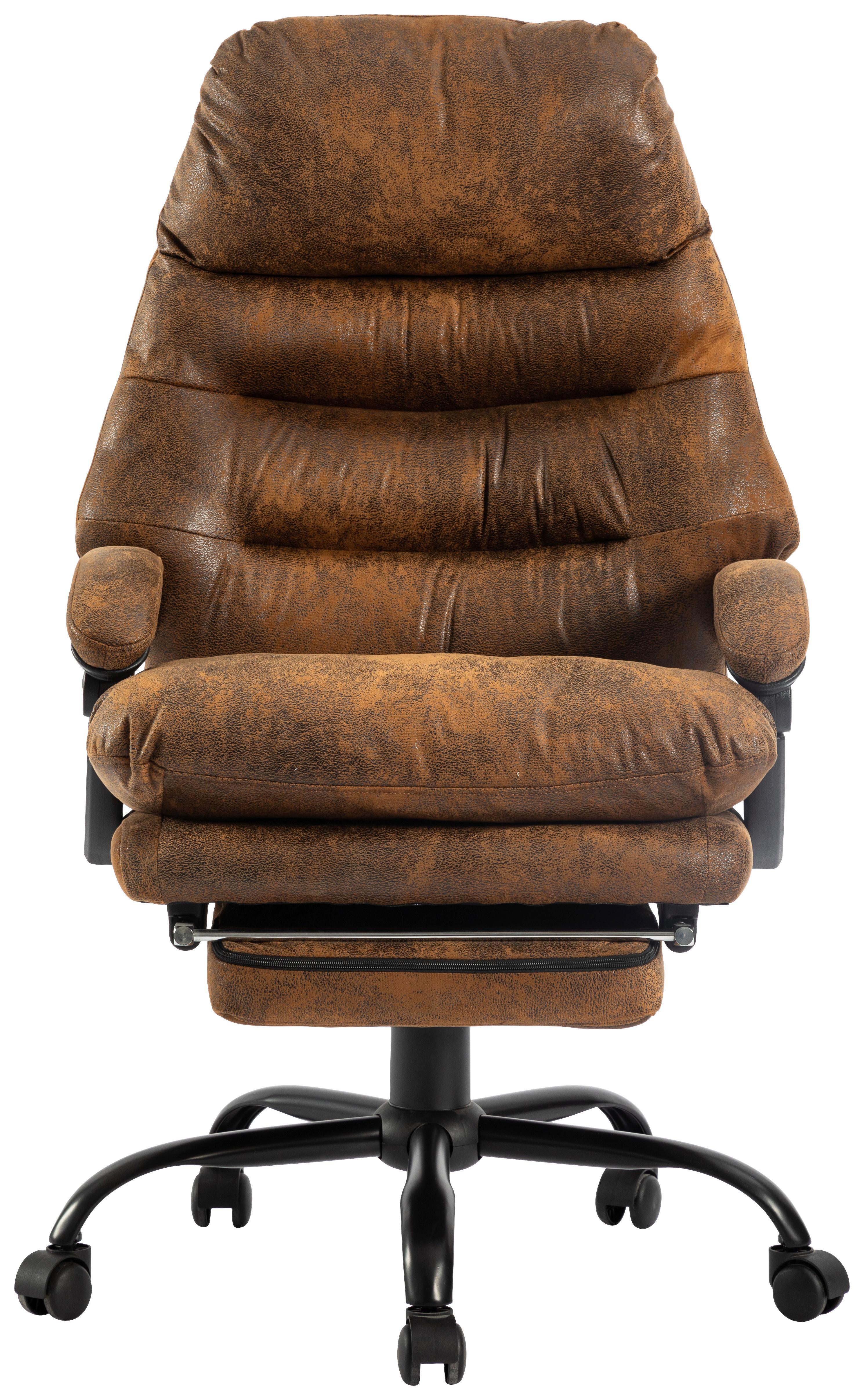FOTEL SZEFA BIG BOSS - czarny/brązowy, Modern, tworzywo sztuczne/metal (64/114-122/72cm) - MID.YOU
