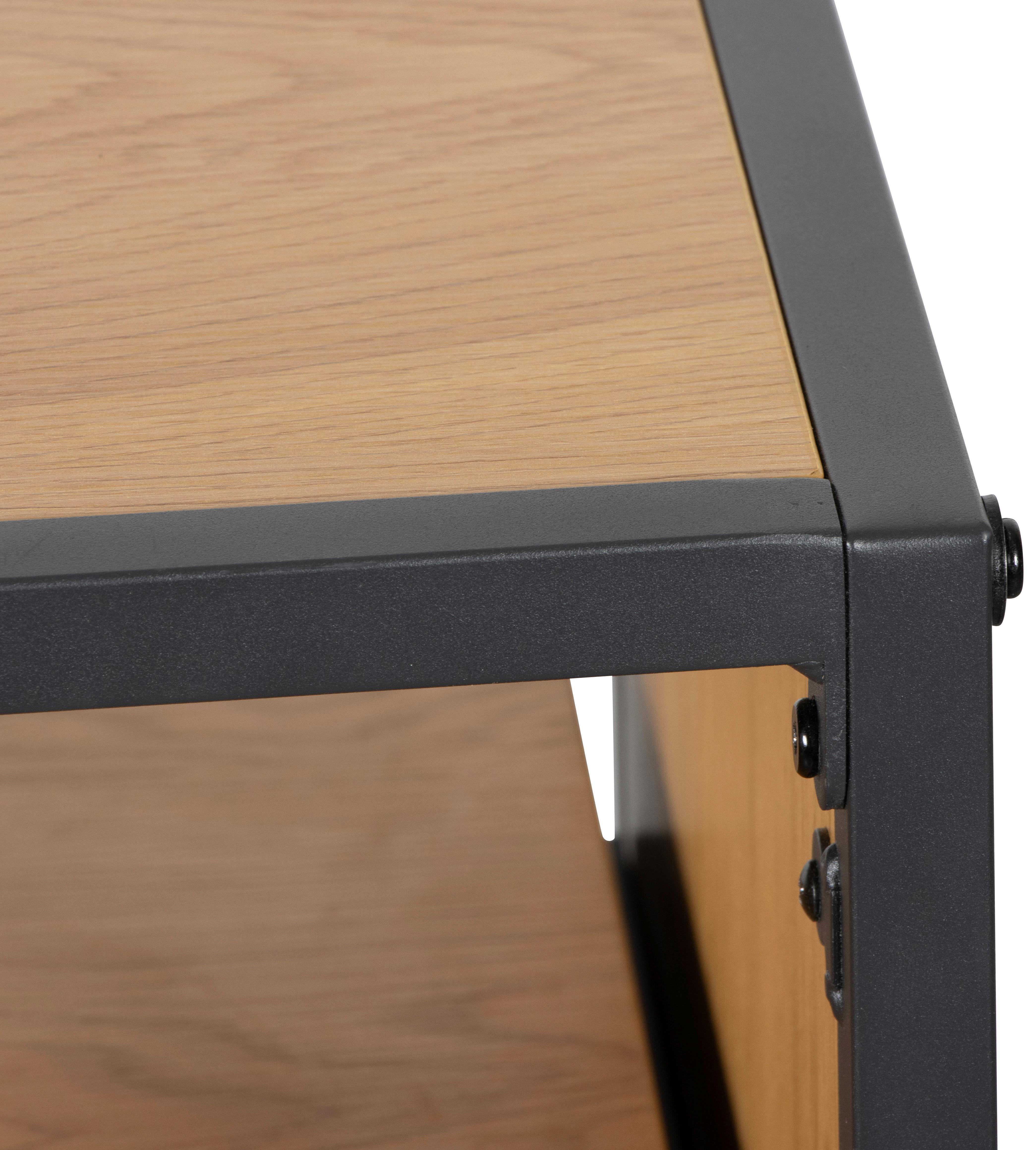 SKRIVBORD LENNY - svart/ekfärgad, Modern, metall/trämaterial (100/40/75.5-93.5cm) - Bessagi Home