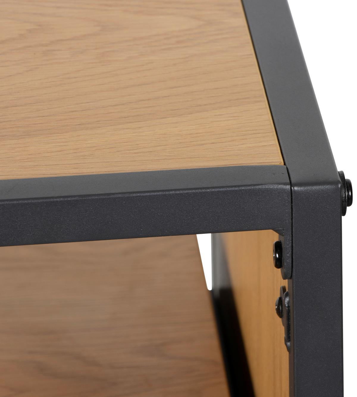 Schreibtisch Lenny Schwarz/Eichefarben - Eichefarben/Schwarz, MODERN, Holzwerkstoff/Kunststoff (100/40/75.5-93.5cm) - Bessagi Home