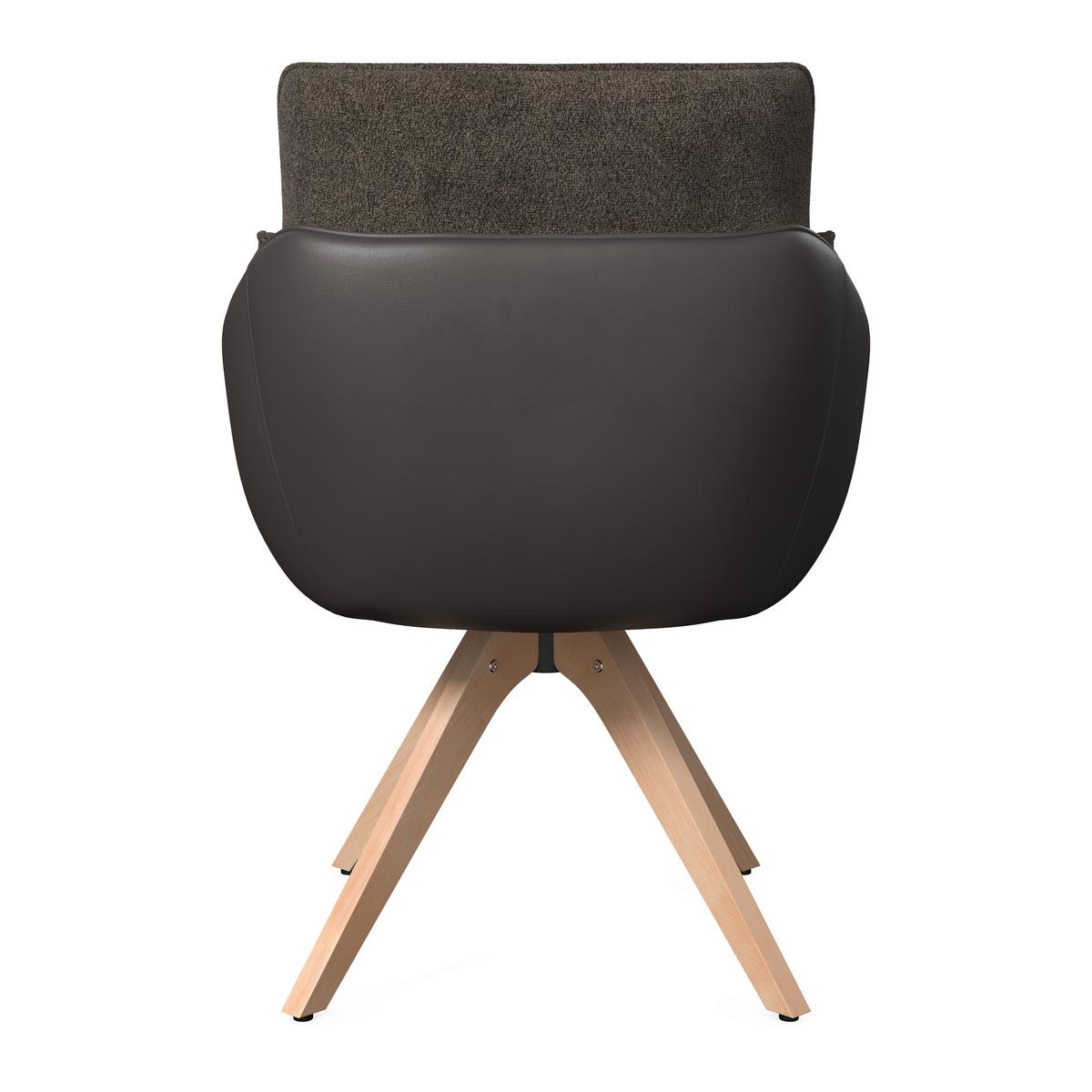 Armlehnstuhl Alja Braun Bouclé/Mikrofaser Drehbar - Buchefarben/Braun, MODERN, Holz/Textil (66/89/62cm) - Bessagi Home