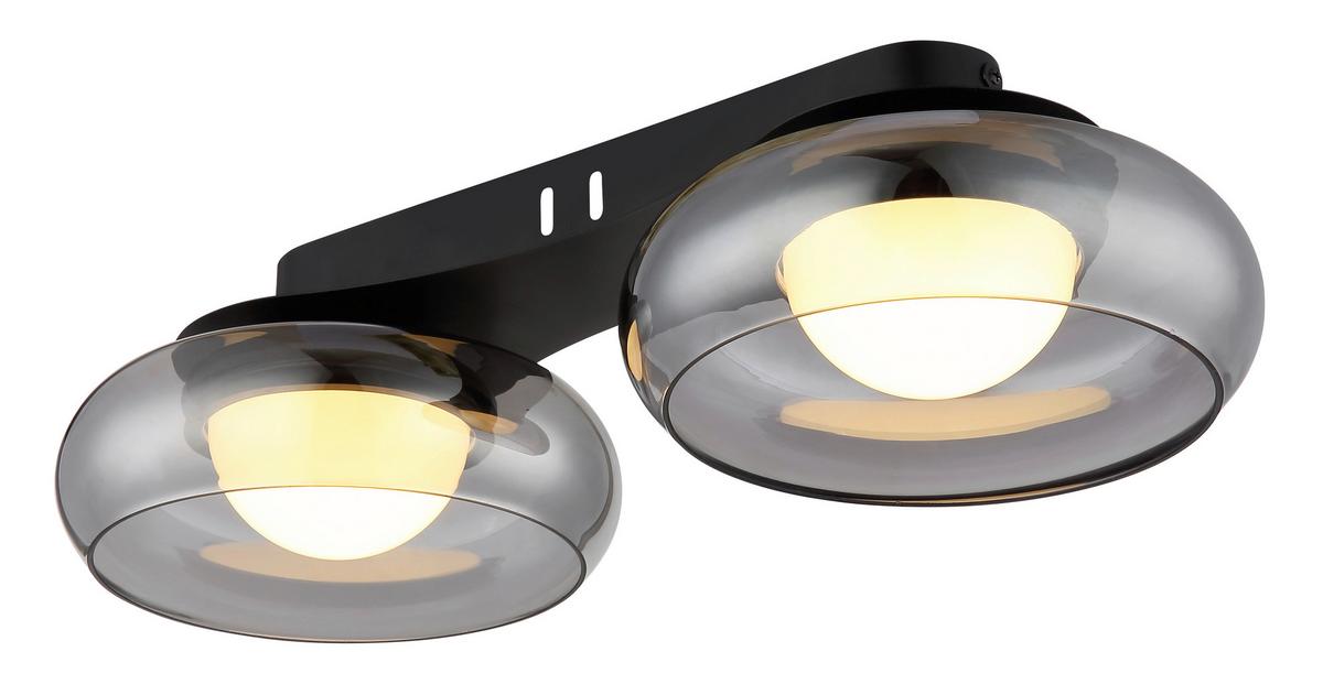 Led Stropna Svjetiljka Carlene - bijela/siva, Design, staklo/metal (45/20/10cm) - Globo