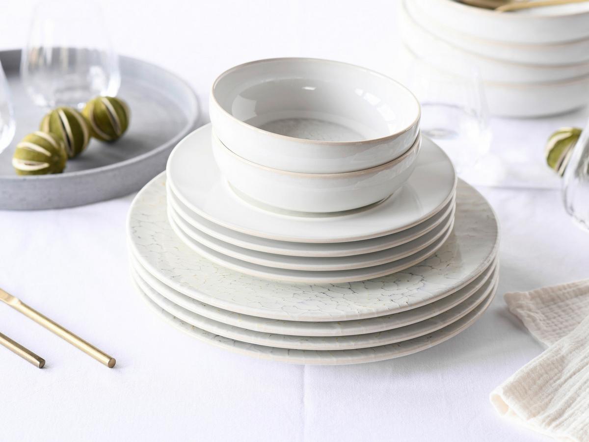 Jedilni Servis Unico Toscania, 16-Delni - krem barve/bela, Basics, keramika - Creatable