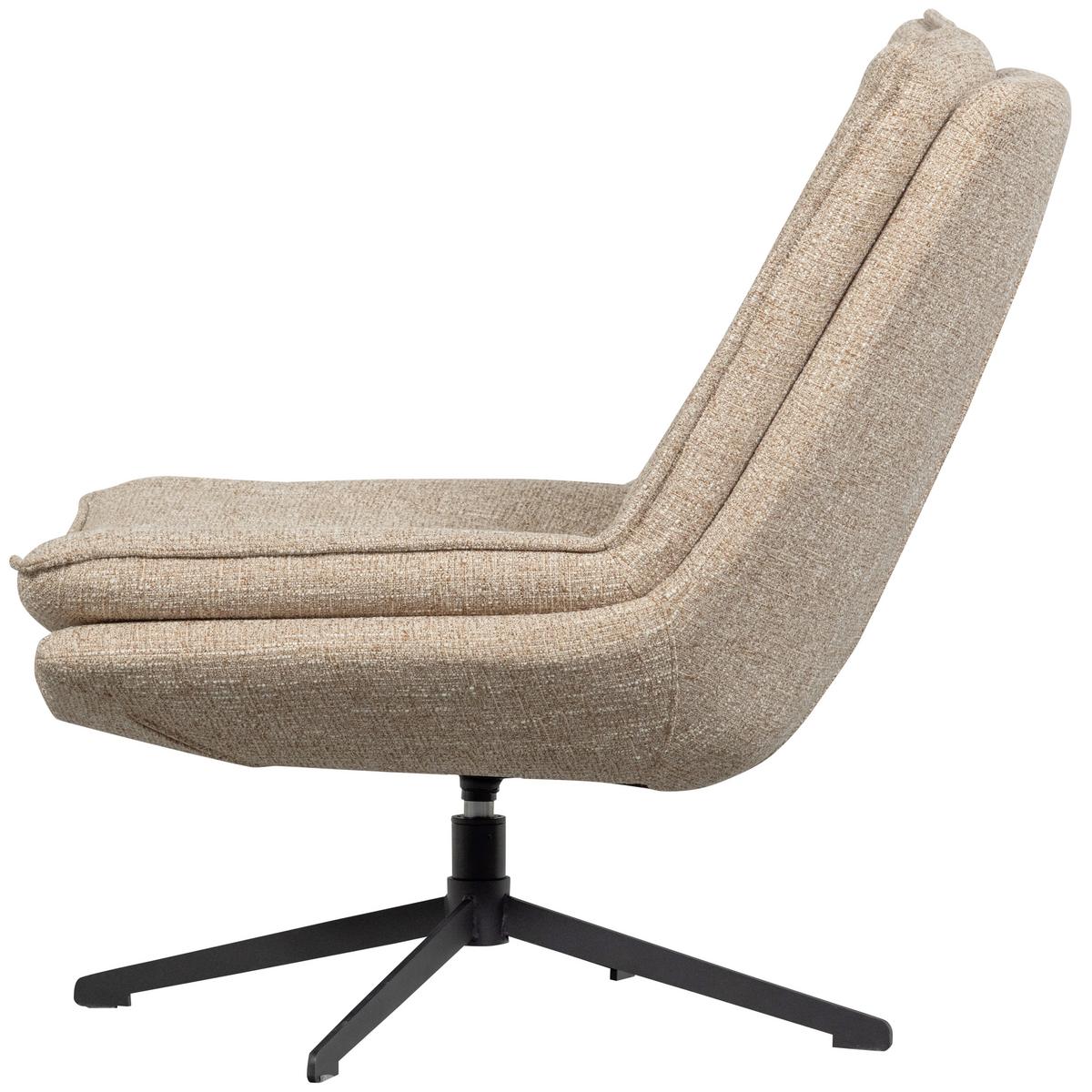 SESSEL Milaro Naturfarben B: 75cm - Schwarz/Naturfarben, Design, Textil/Metall (75/88/94cm) - Livetastic