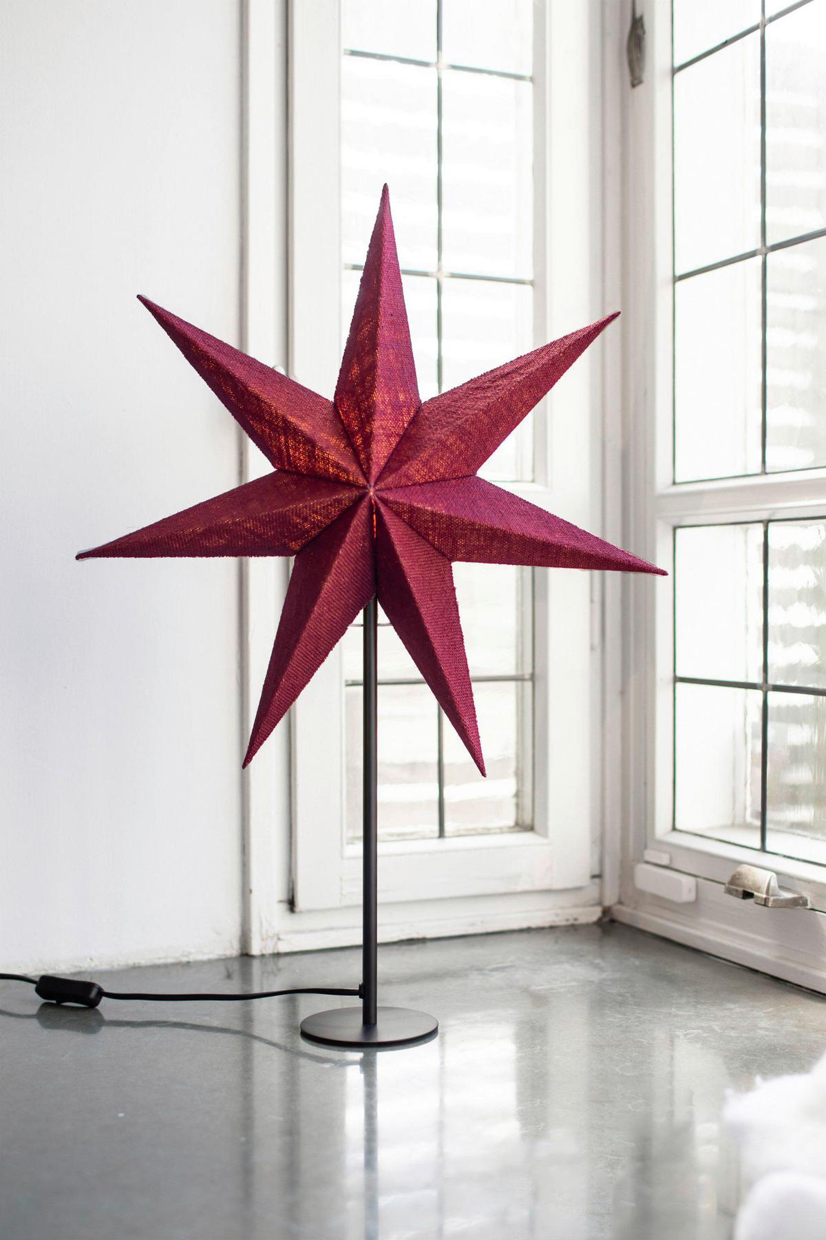 Dekostern Tara Rot max. 6 Watt - Rot, Basics, Textil (15/45/45cm) - Markslöjd