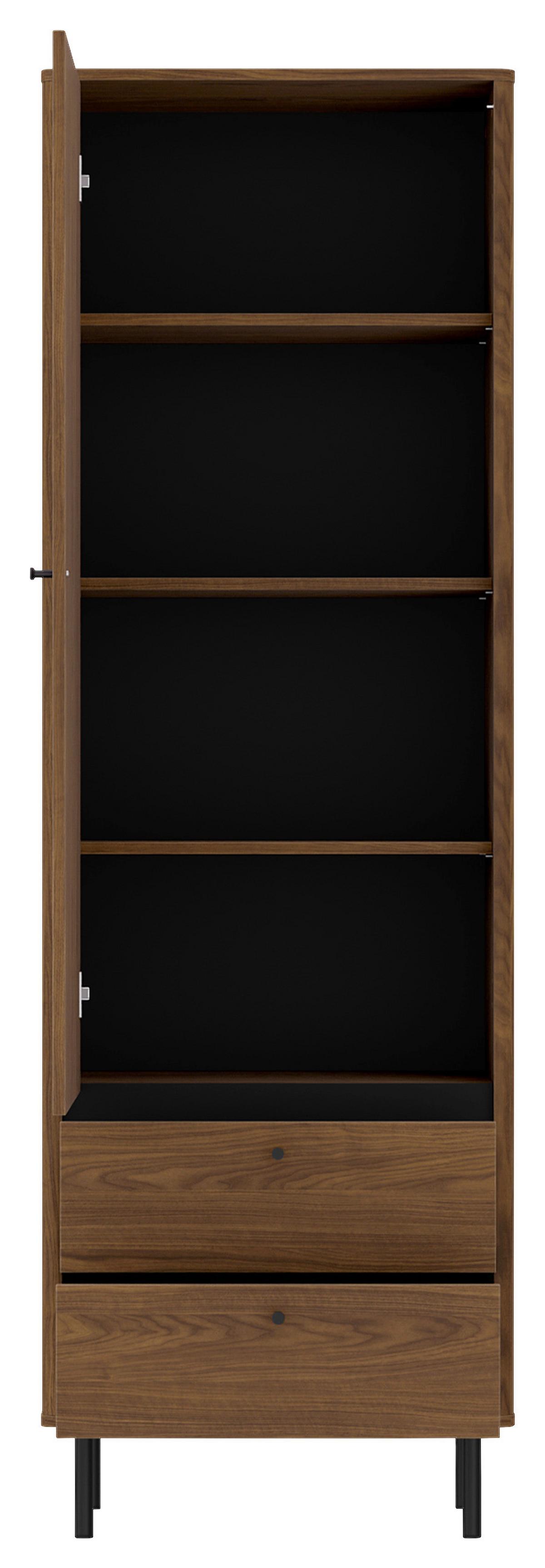 Dulap Înalt Revillo - culoare lemn de nuc/negru, Basics, material pe bază de lemn (63/195/40cm) - Modern Living