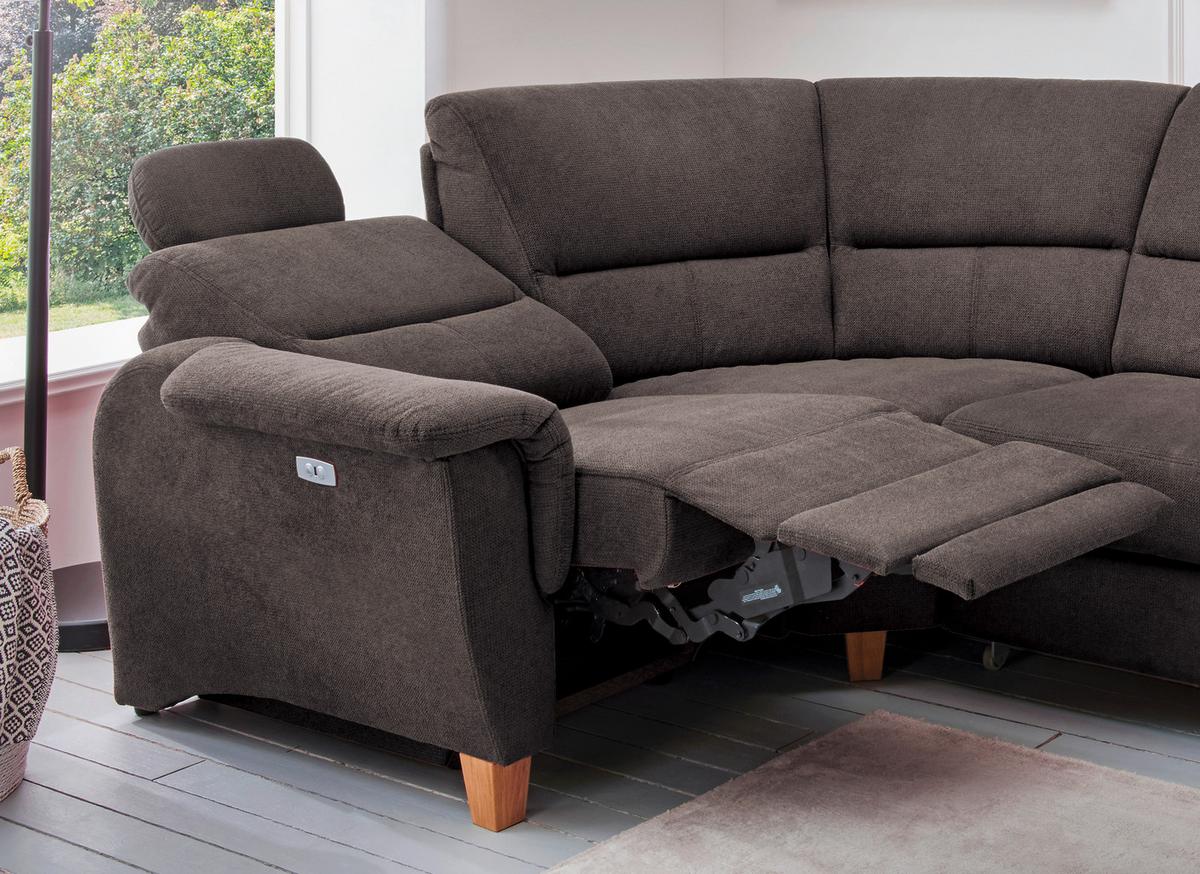 Ecksofa Parole Anthrazit Struktur - Wildeiche/Anthrazit, KONVENTIONELL, Holz/Textil (241/238cm) - Livetastic
