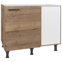 Eckunterschrank Structura Eiche dunkel - Eiche dunkel/Schwarz, MODERN, Holzwerkstoff/Metall (125/87/65cm) - Nobilia