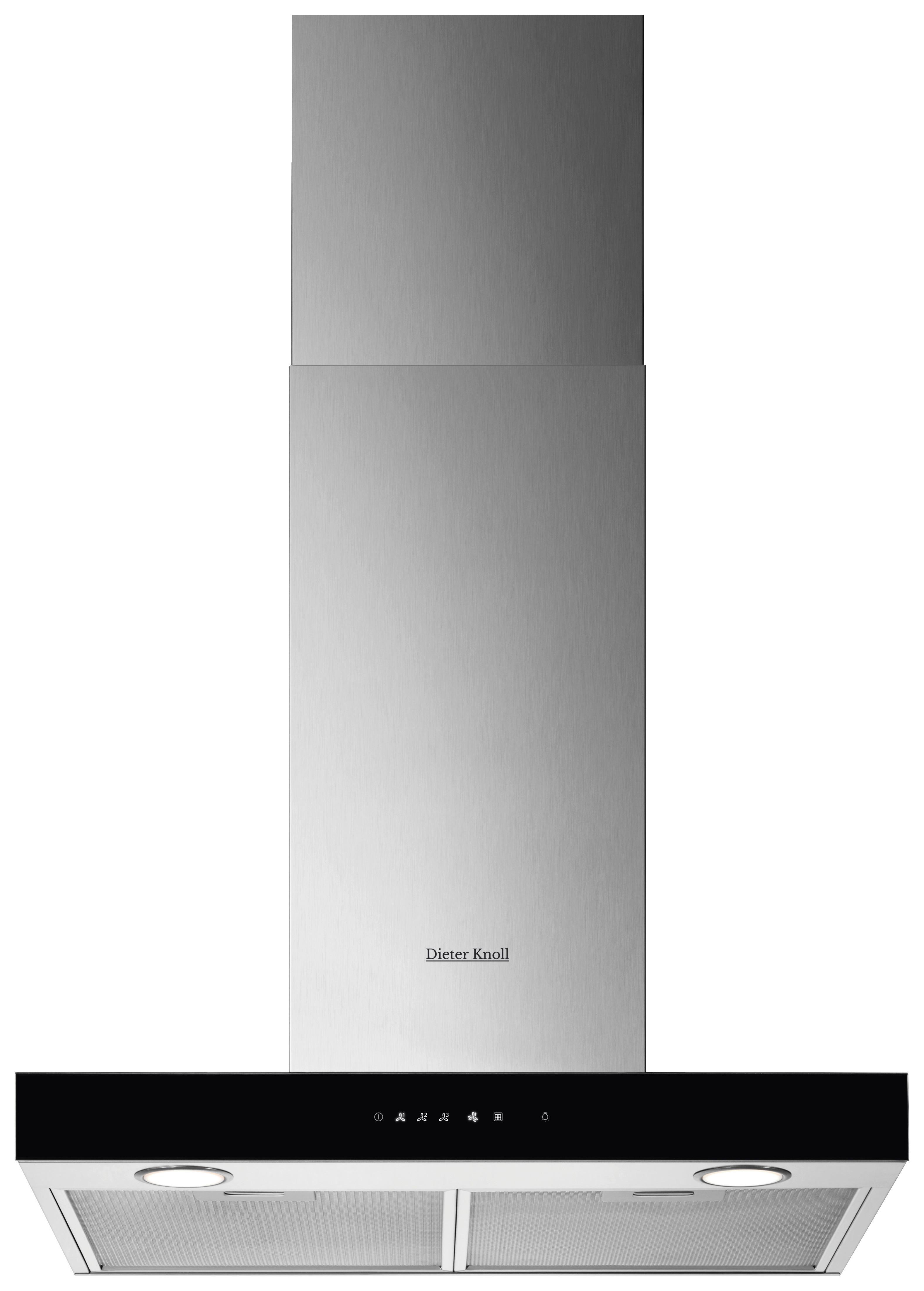 Dunstabzugshaube DK6HB470Y - Edelstahlfarben/Schwarz, Basics, Glas/Metall (59,8/67,8-118/45,4cm) - Dieter Knoll