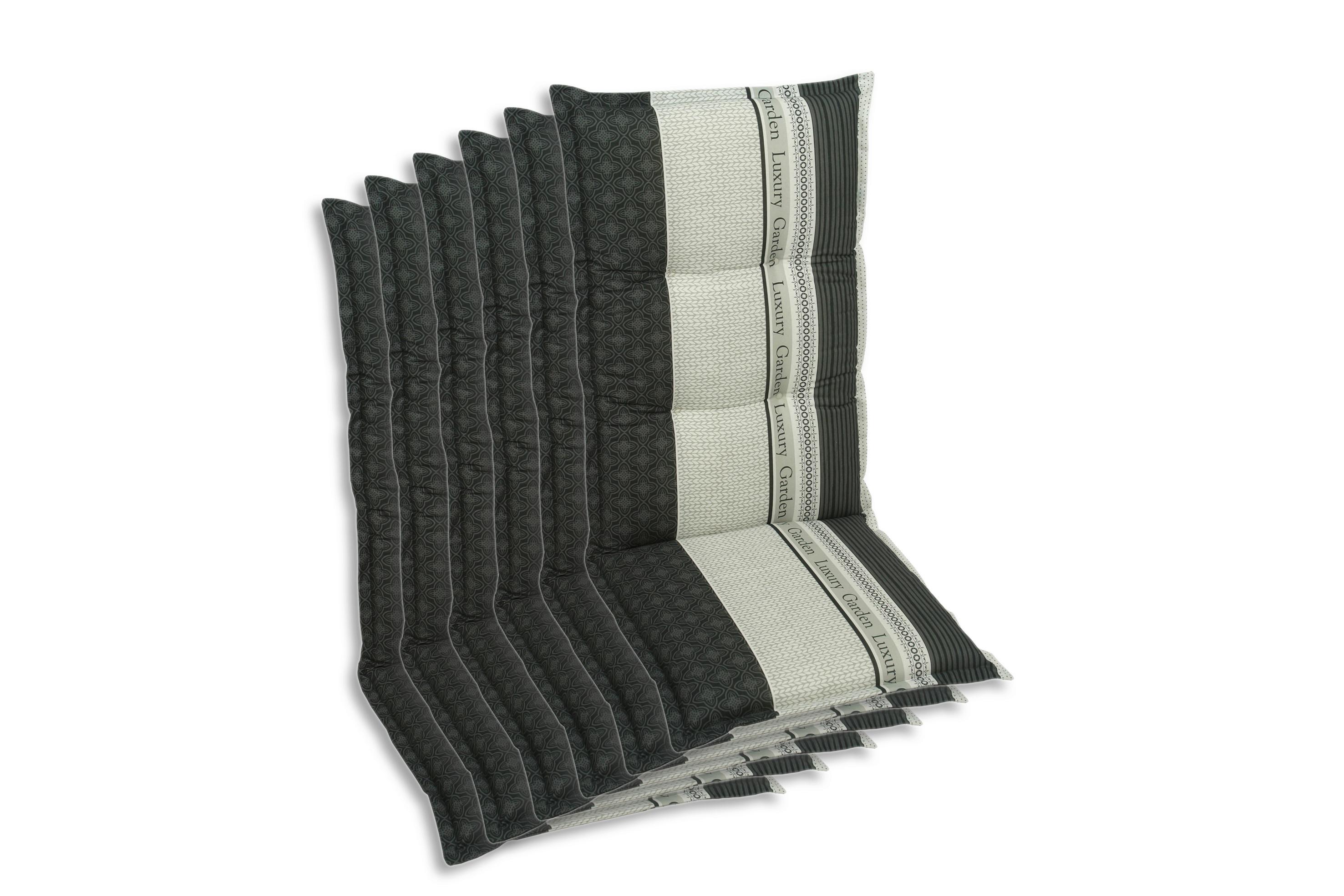 Sesselauflagenset Anthrazit, 6-teilig - Anthrazit, Basics, Textil (50/7/120cm)