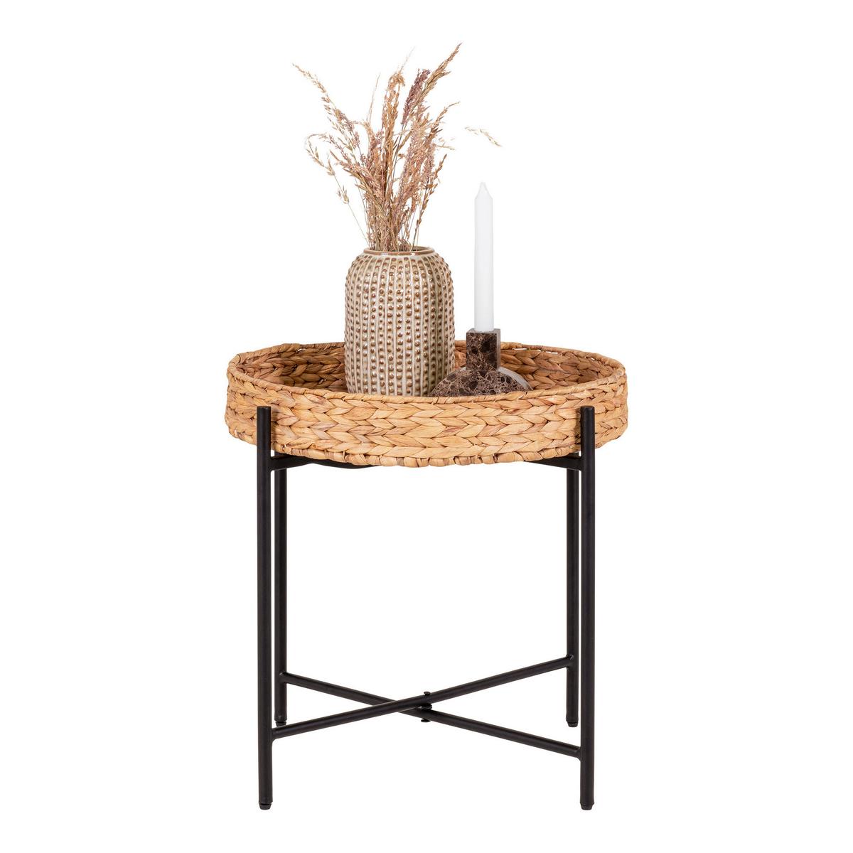 Beistelltisch Naro Side Table Braun/Schwarz - Schwarz/Braun, Design, Naturmaterialien/Metall (50/48.5/50cm)
