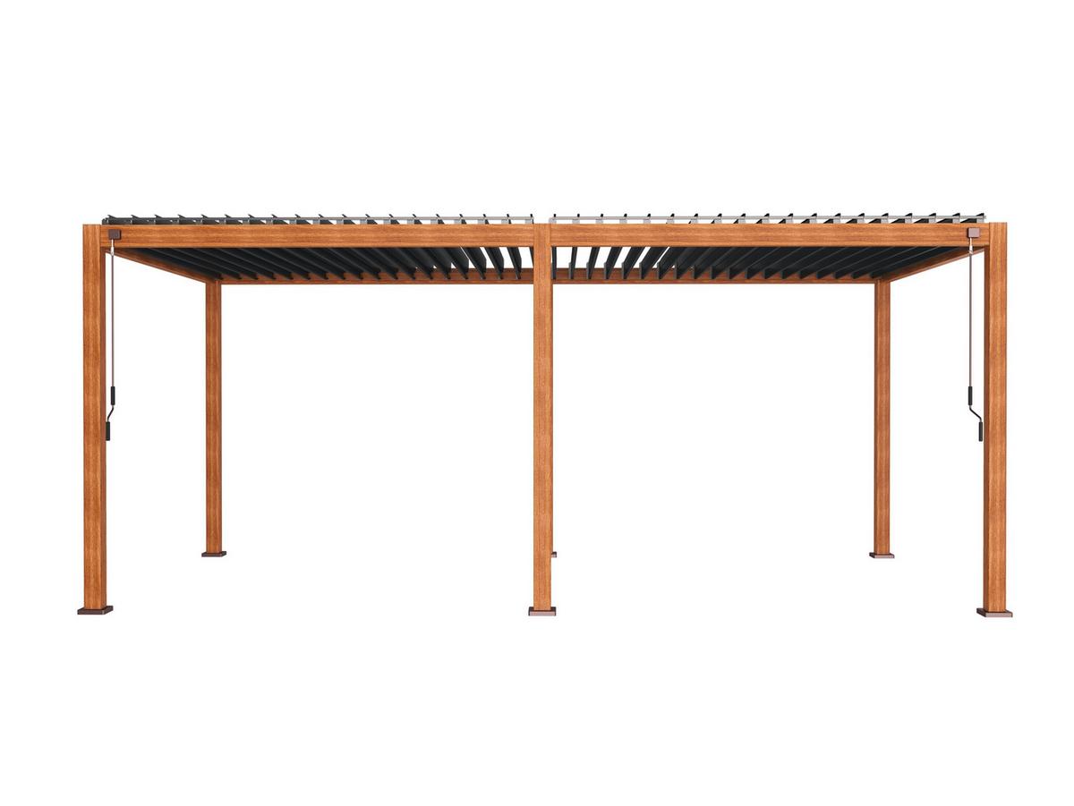 Pergola Deluxe ca. 300x600 cm Alu Holzoptik - Anthrazit, MODERN, Metall (600/250/300cm) - Gardenson