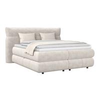Boxspring Krevet Carmelo - bež/crna, Trend, tekstil/plastika (160/200cm) - Premium Living