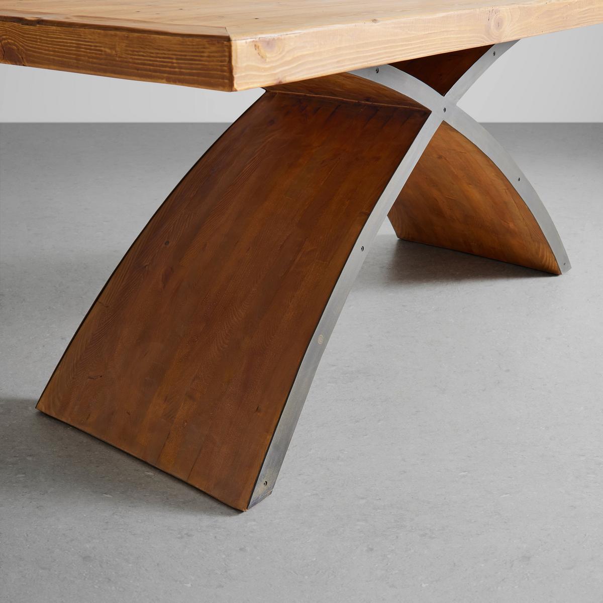 Masă LAURIEN - culoare lemn pin, Modern, lemn/metal (180/90/75cm) - Bessagi Home