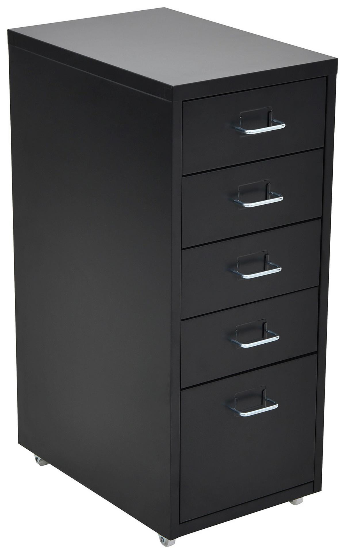 Rollcontainer Metallica Schwarz - Weiss/Schwarz, Modern, Kunststoff/Metall (28/69/41cm) - Mömax