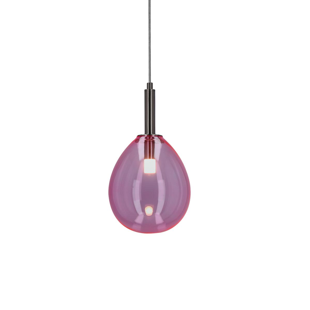 Led Viseća Svjetiljka Lukka - pink/boje kroma, Design, staklo/metal (18/18cm)