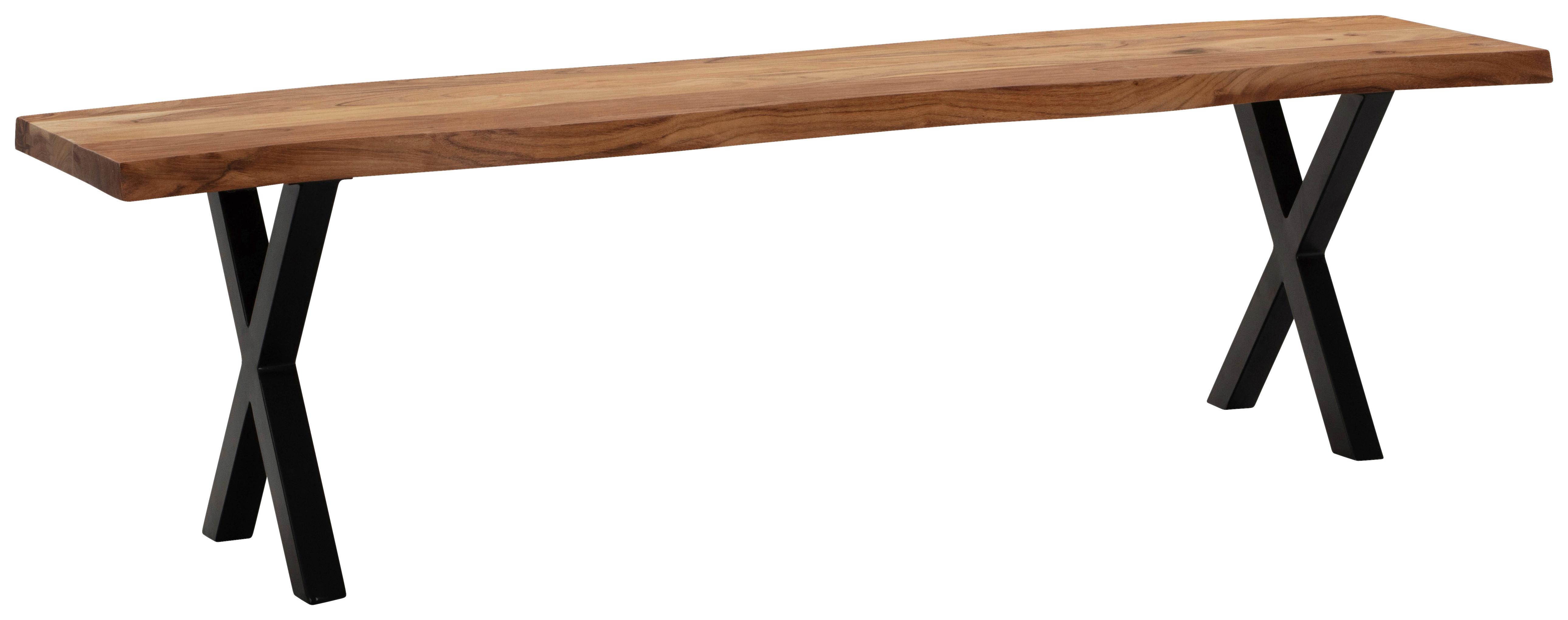 Klop Wl7.298 - črna/barve akacije, Moderno, kovina/les (140/45,5/40cm) - MID.YOU