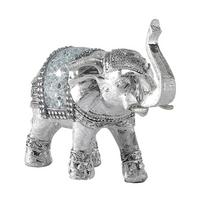 SŁOŃ DEKORACYJNY NY8361500 - ELEFANT - kolor srebrny/biały, Basics, tworzywo sztuczne (15/6,5/12,5cm) - Ambia Home