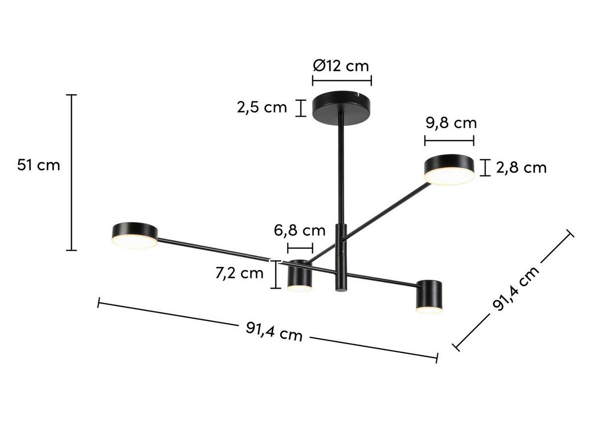 LAMPA WISZĄCA UTINA - czarny, Design, tworzywo sztuczne/metal (91,4/91,4/51cm) - Collett's Monde