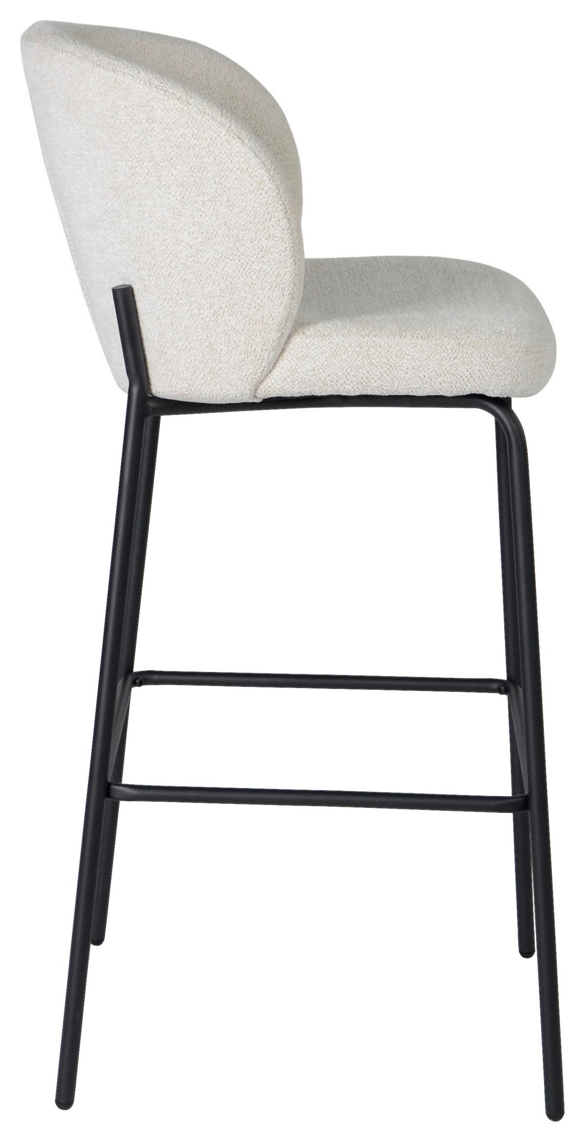 Barhocker in Beige/Schwarz - Beige/Schwarz, Modern, Holz/Textil (47/102/54cm) - Premium Living