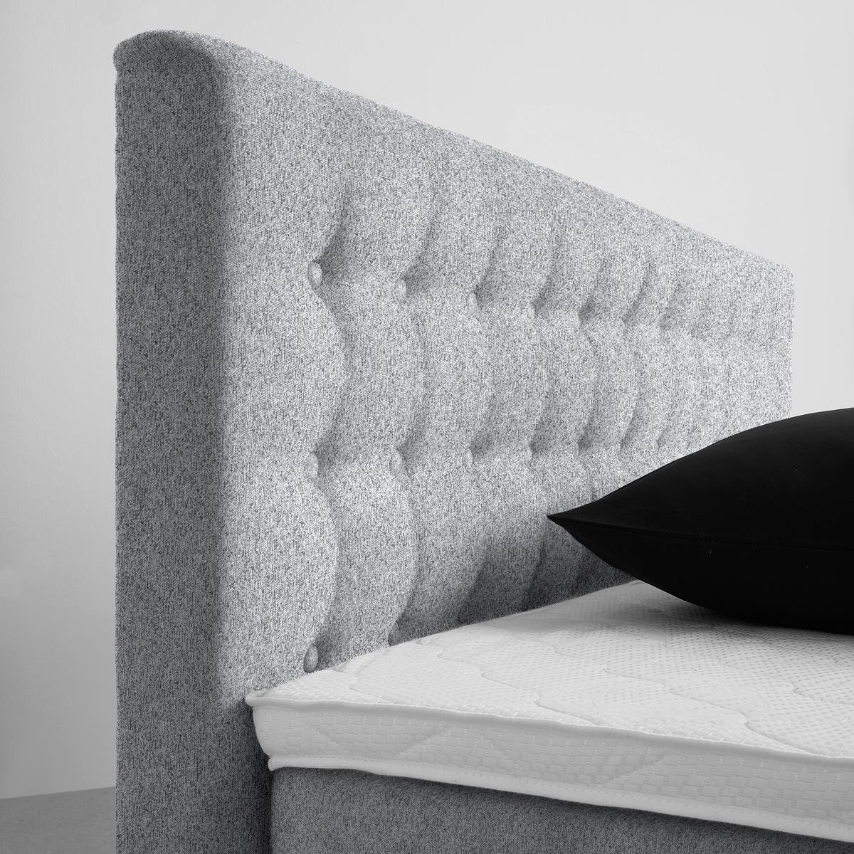 Boxspringbett Luzern Grau ca. 160x200cm - Schwarz/Grau, KONVENTIONELL, Kunststoff/Textil (160/200cm) - Premium Living