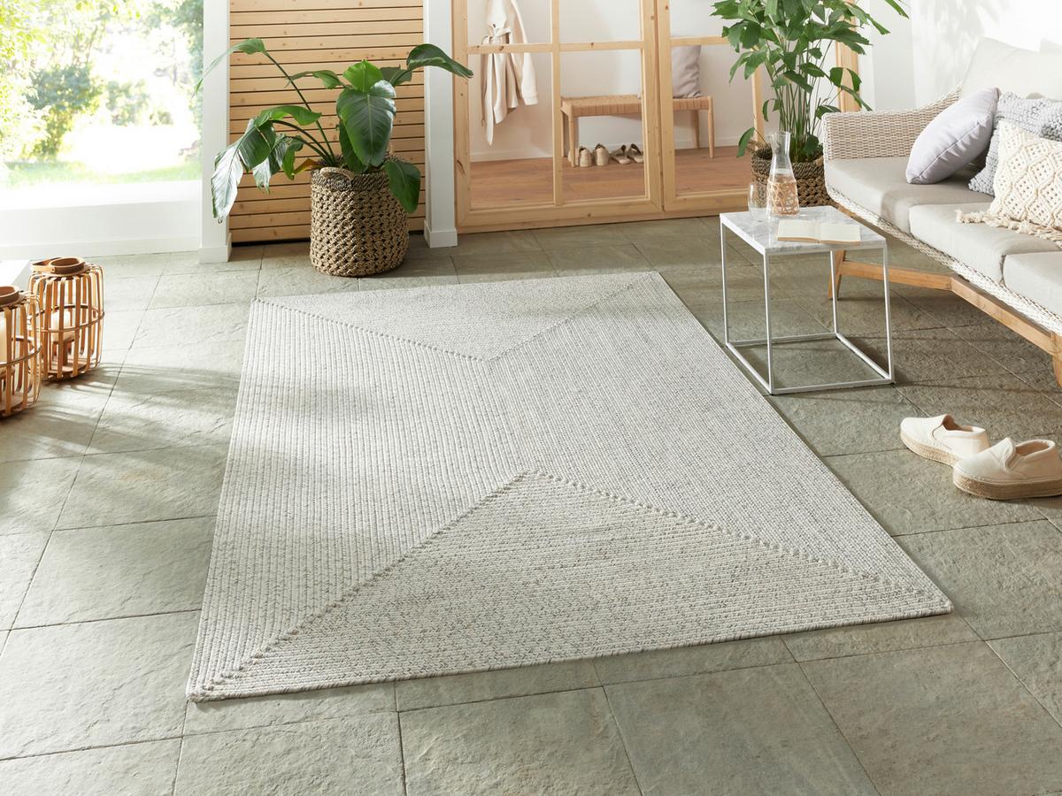 Outdoorteppich Trenzado Creme ca. 200x290cm - Multicolor/Creme, Design, Kunststoff (200/290cm)