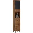 Hochschrank Eichefarben/Anthrazit - Chromfarben/Eichefarben, MODERN, Holzwerkstoff/Metall (35/194/33cm) - Premium Living Hochschrank Eichefarben/Anthrazit - Chromfarben/Eichefarben, MODERN, Holzwerkstoff/Metall (35/194/33cm) - Premium Living