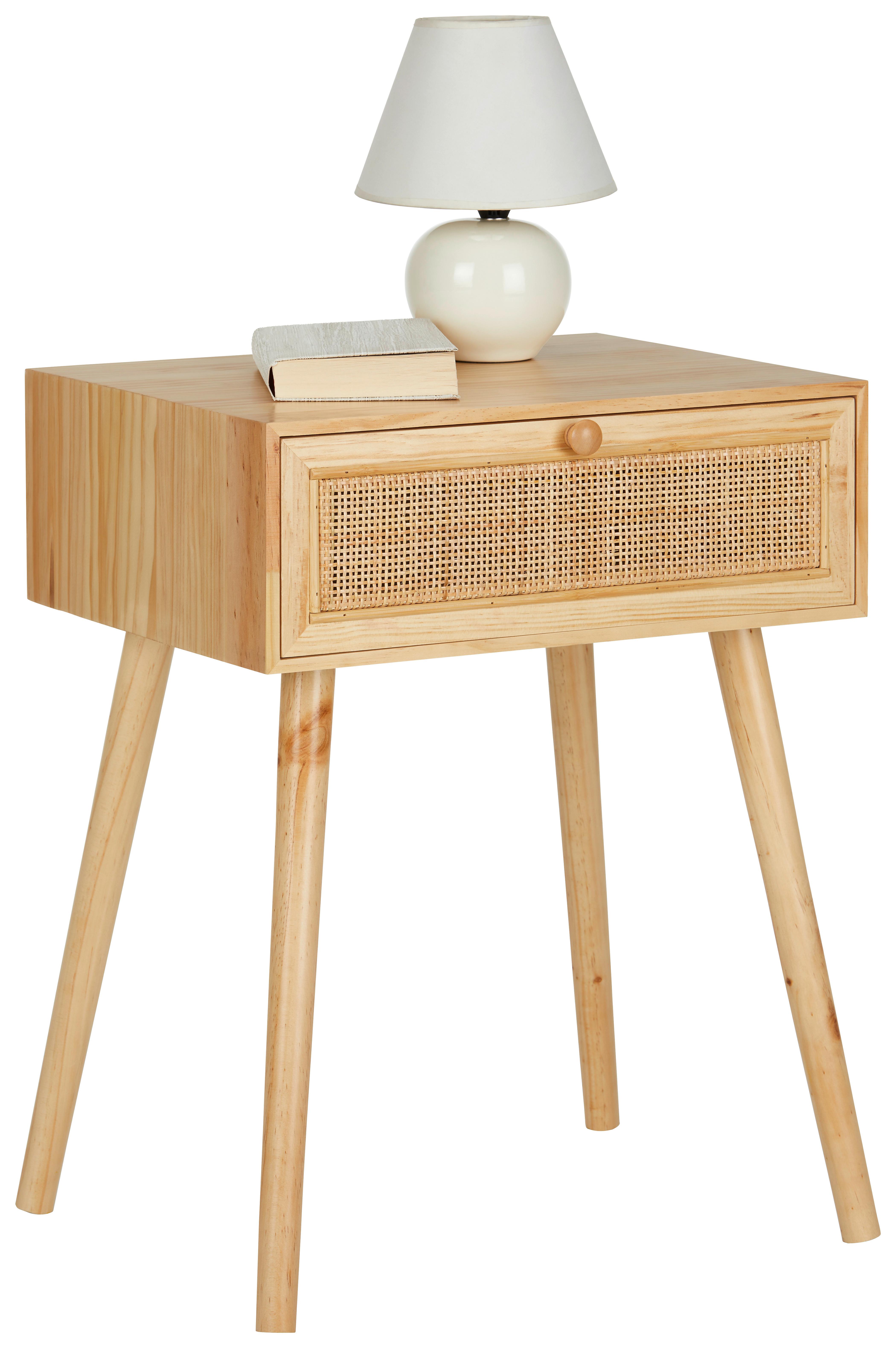 Nachttisch Aus Rattan/esche - Naturfarben, Lifestyle, Holz/Holzwerkstoff (45/58/35cm)