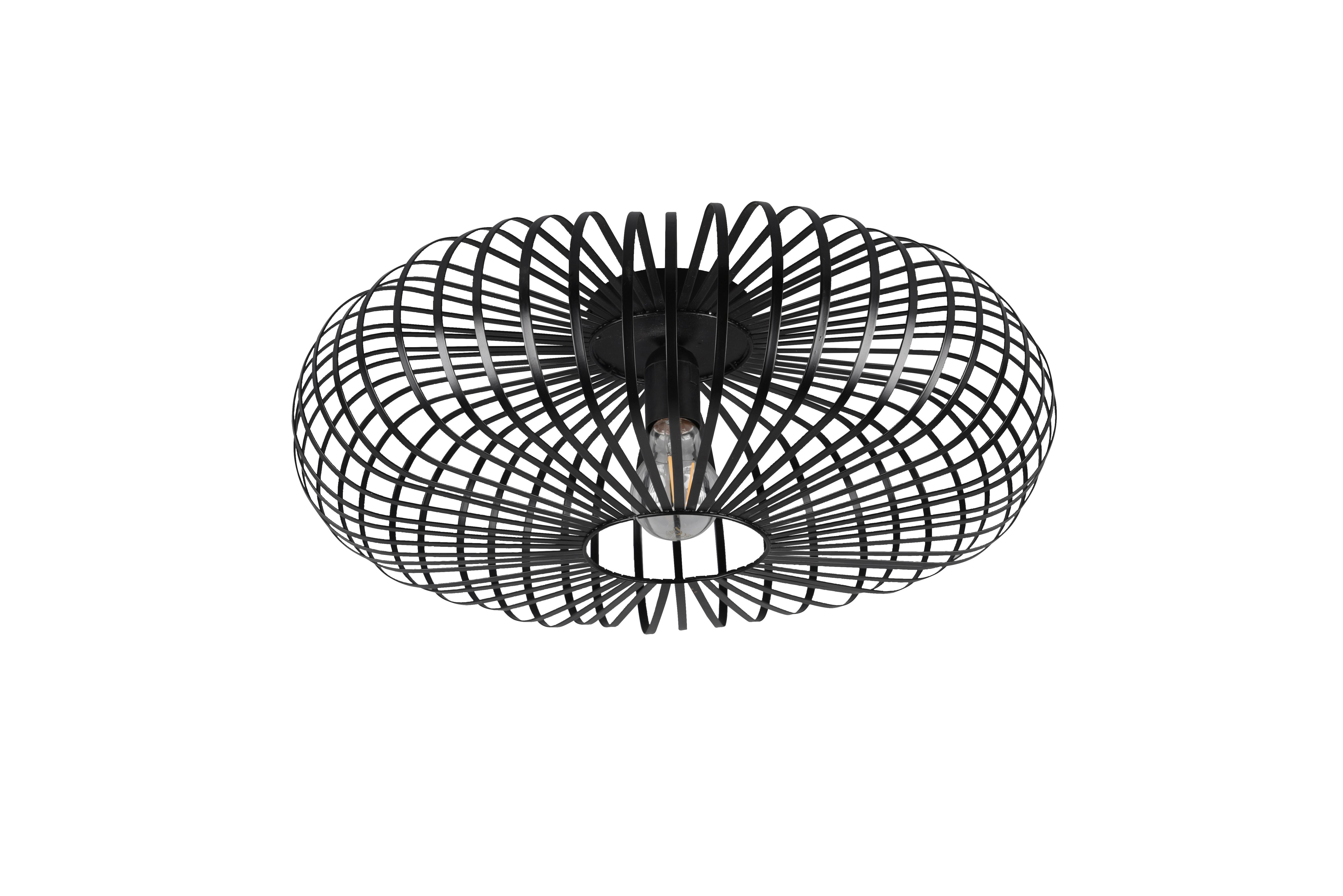 Deckenleuchte Johann Schwarz max. 60 Watt - Schwarz, Design, Metall (50/50/18cm) - Trio Leuchten