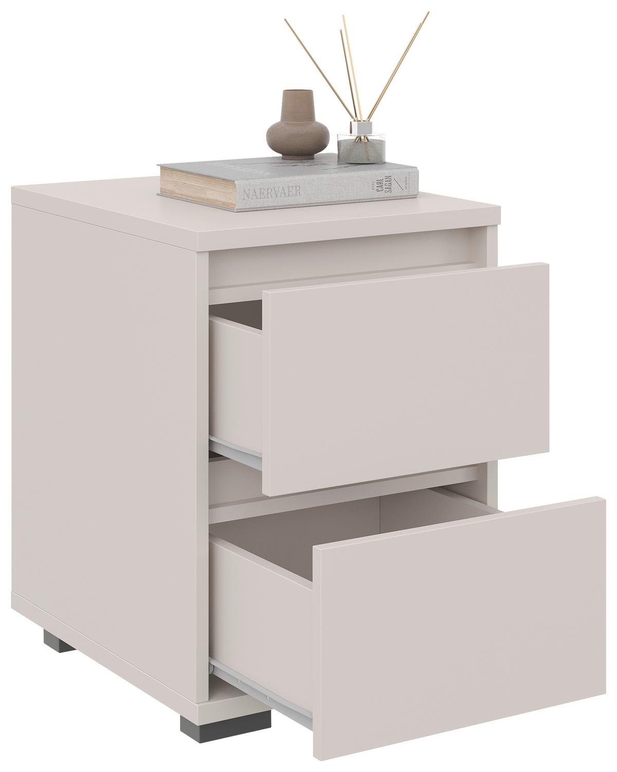 SZAFKA NOCNA LINE - antracytowy/kaszmir, Design, materiał drewnopochodny/tworzywo sztuczne (40/55/48cm) - Carryhome