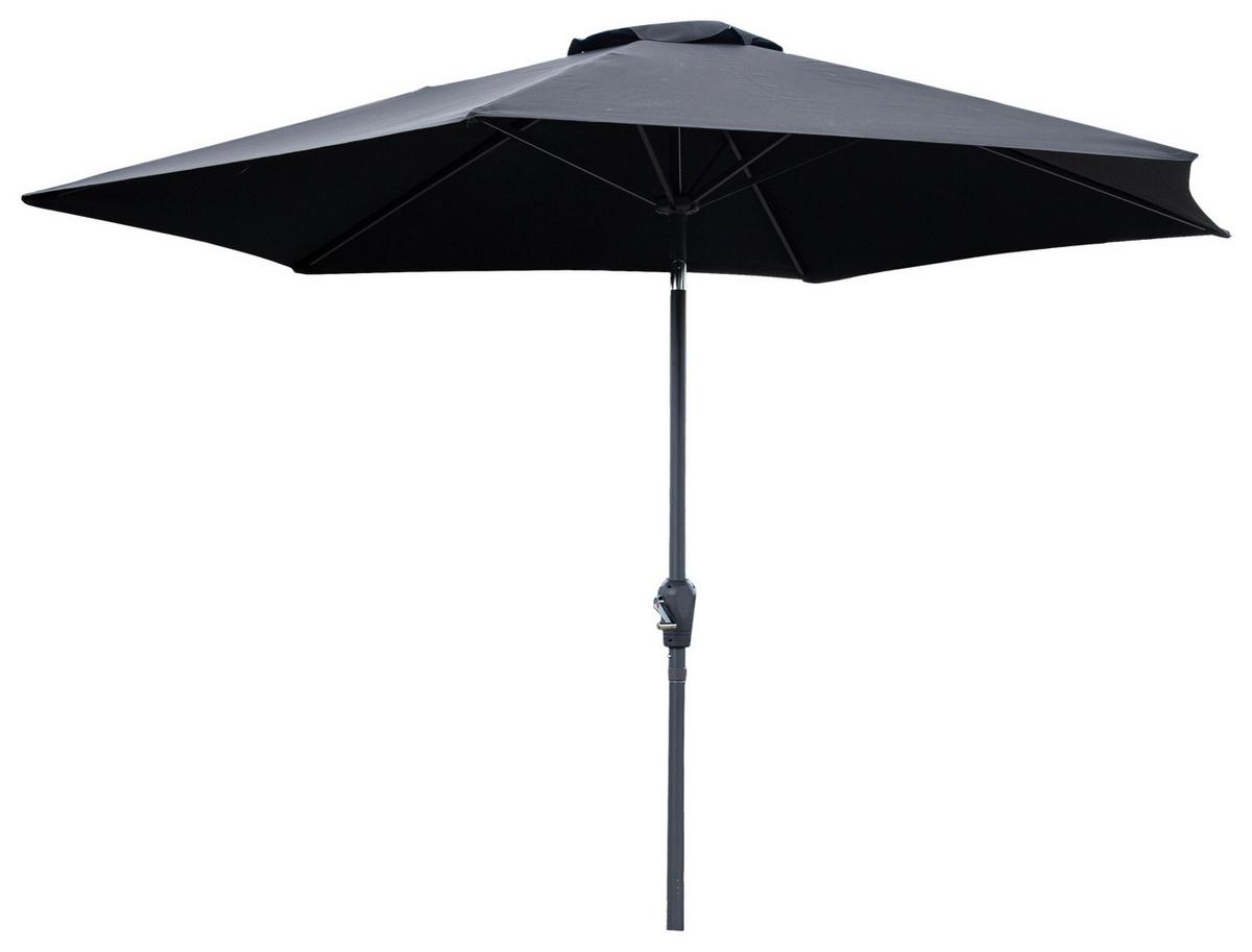 Sonnenschirm Leeds ca. 300x300 cm Grau/Schwarz - Schwarz/Grau, KONVENTIONELL, Textil/Metall (300/300cm) - Gardenson