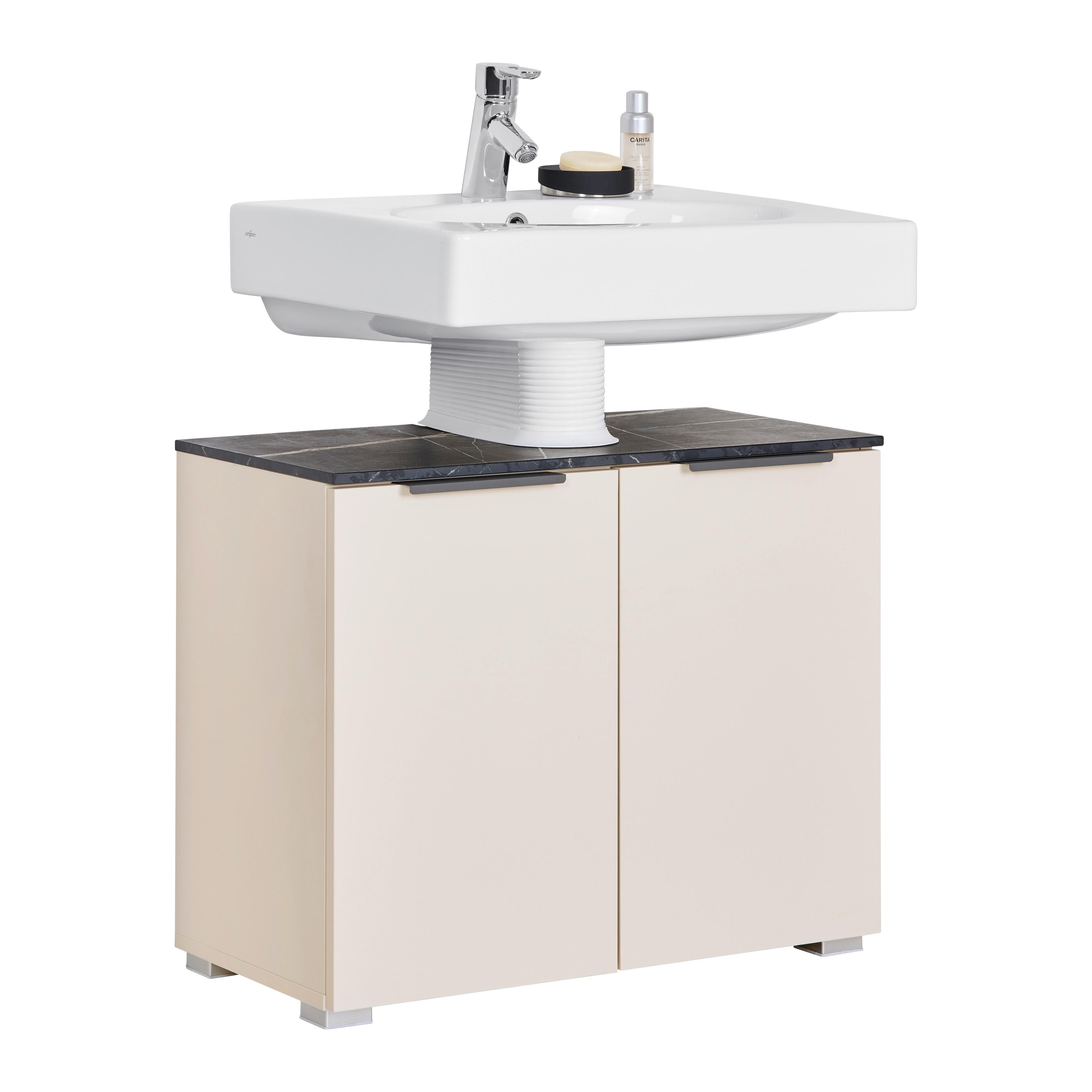 Waschbeckenunterschrank Liana Kaschmirfarben - Anthrazit, MODERN, Holzwerkstoff/Metall (70/59/35cm) - Mömax