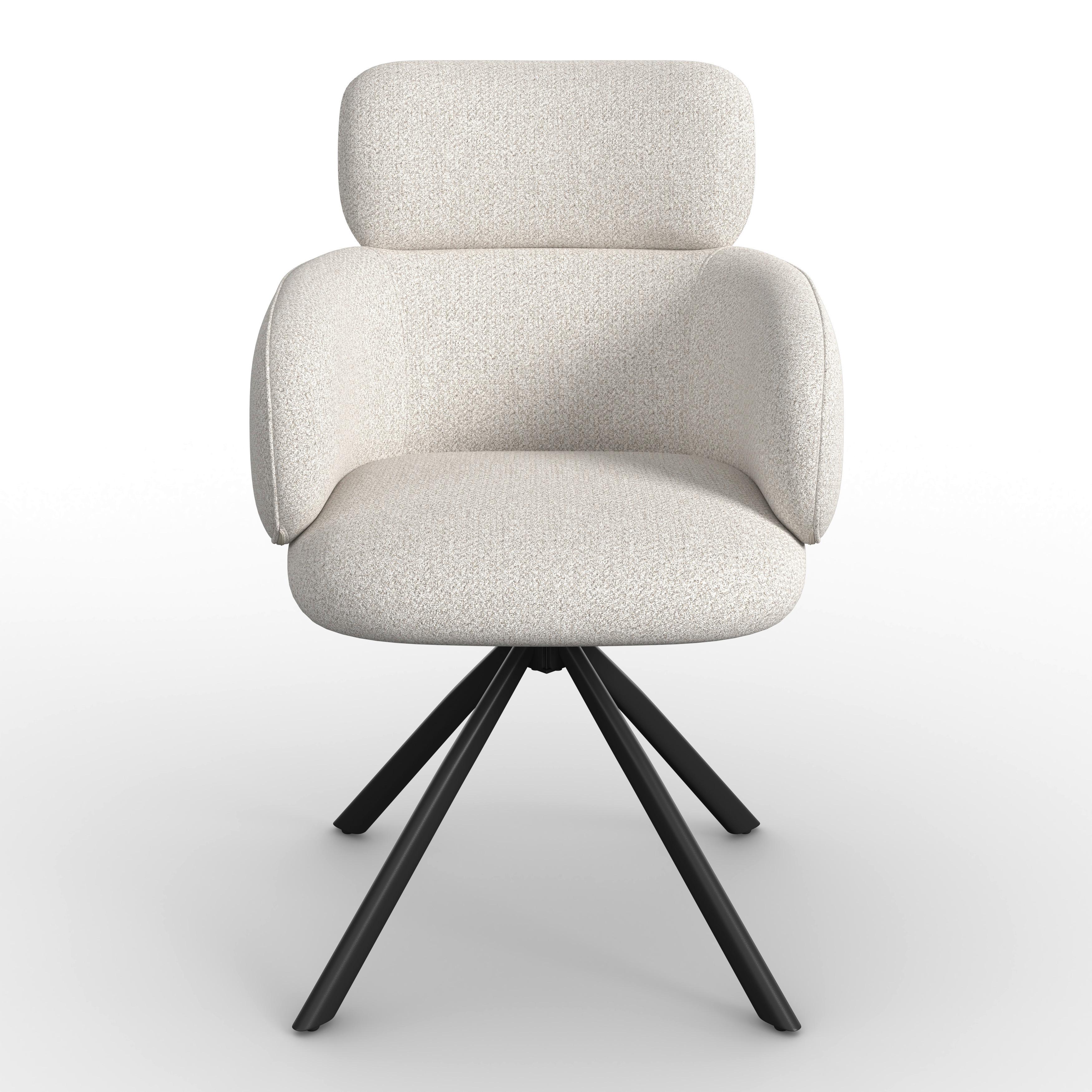 STOL MED ARMSTÖD LIORA - svart/cremefärgad, Modern, metall/textil (58/84/61cm) - Bessagi Home