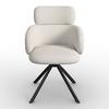 STOL MED ARMSTÖD LIORA - svart/cremefärgad, Modern, metall/textil (58/84/61cm) - Bessagi Home