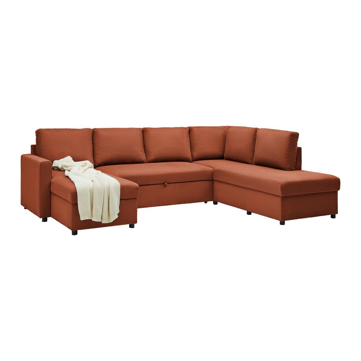 Sarokkanapé Martina - terrakotta, Modern, faalapú anyag/textil (146/276/204cm) - Mömax