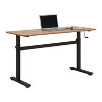 Schreibtisch Carmelo I in Schwarz/Eichefarben - Eichefarben/Schwarz, MODERN, Holzwerkstoff/Metall (140/70-117/60cm) - Mömax
