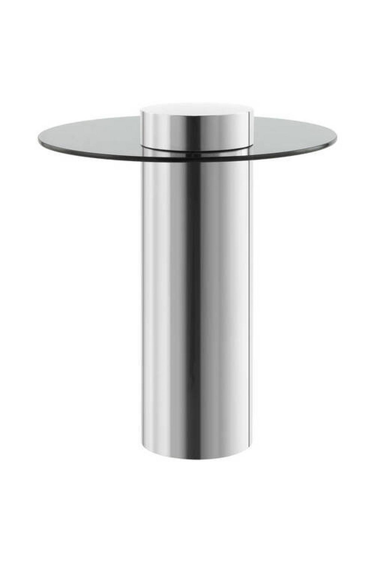BEISTELLTISCH 9ZKRS-SIV-GRY - Silberfarben/Grau, Modern, Glas/Metall (46/46/52cm) - Kayoom