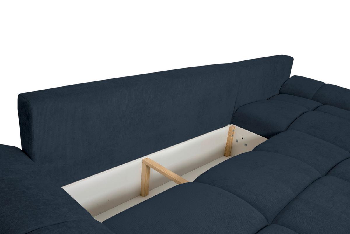 Kutna Garnitura Bonn - tamno plava/crna, Moderno, tekstil/plastika (296/182cm)