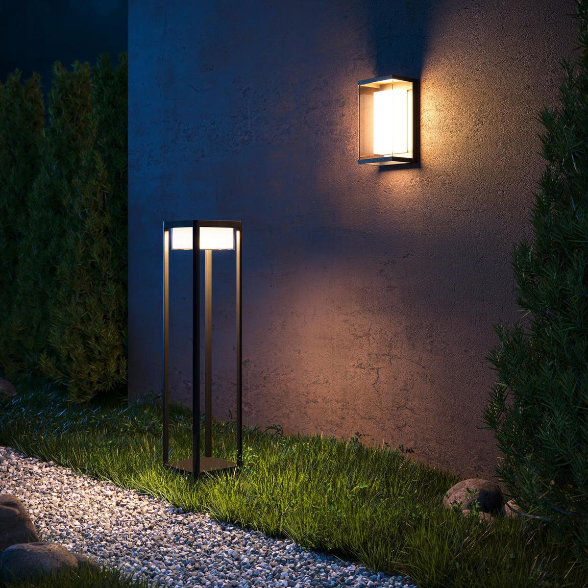 Wegeleuchte Außenbaker Street Schwarz max. 10 Watt - Schwarz, Trend, Metall (18/18/80cm) - MAYTONI