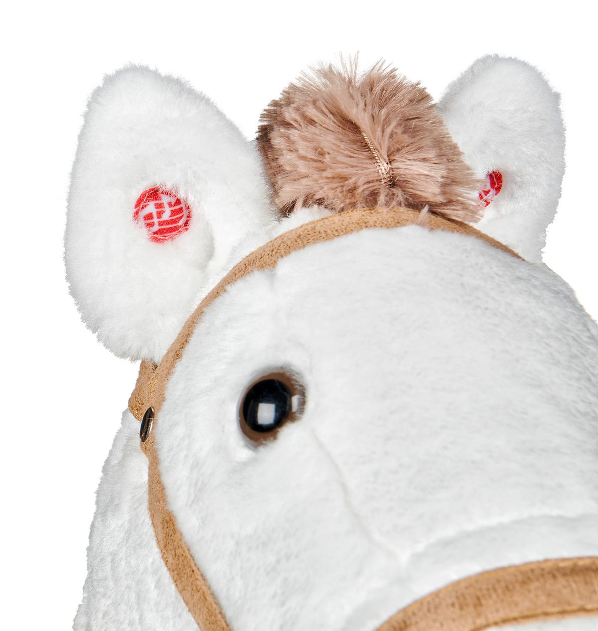 KONIK NA BIEGUNACH SNOWY - biały/jasnobrązowy, Basics, metal/drewno (74/30/64cm) - My Baby Lou