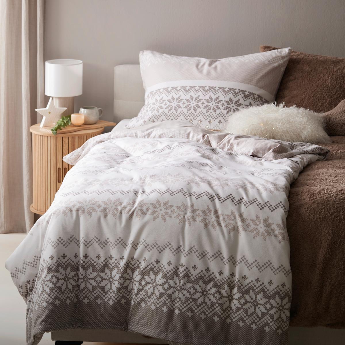 Bettwäsche Snow Rose Grau/Weiß/Beige ca. 140x200cm - Beige/Weiß, Textil (140/200cm) - Mömax