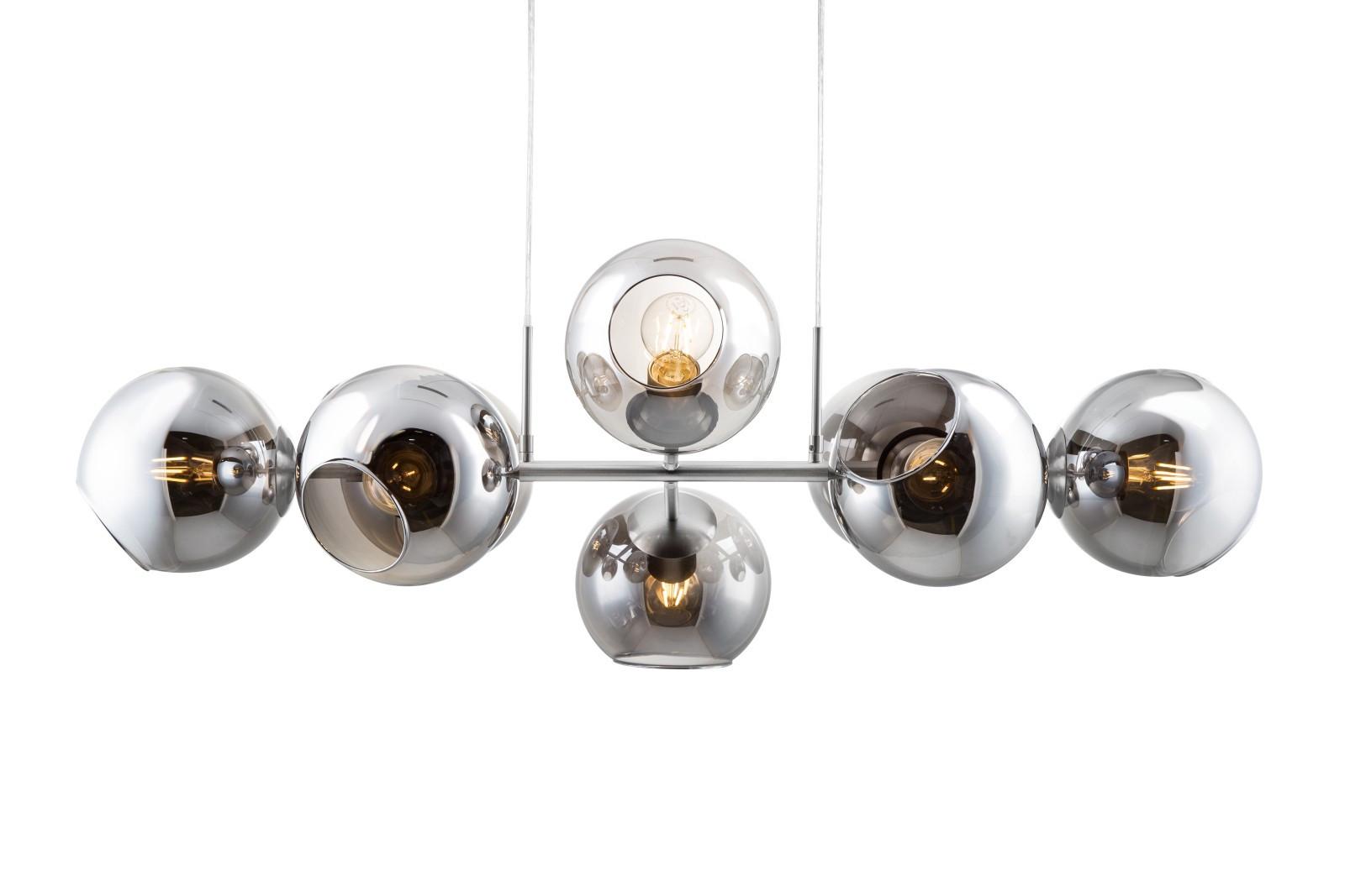 Viseča Svetilka Pilar - temno siva, Design, kovina/steklo (100/38/150cm) - Globo