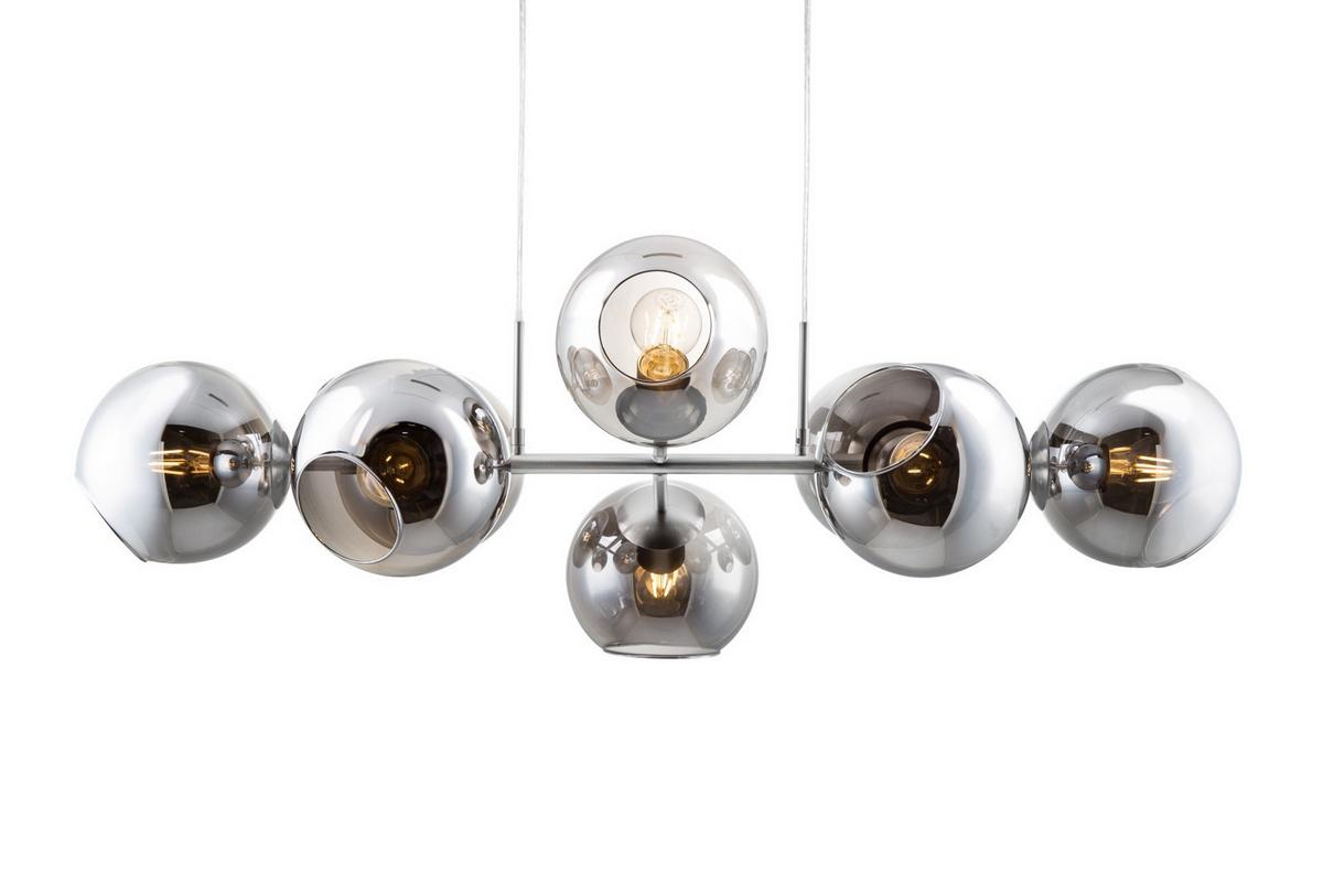HÄNGELEUCHTE 31240802 PILAR - Dunkelgrau, Design, Glas/Metall (100/38/150cm) - Globo