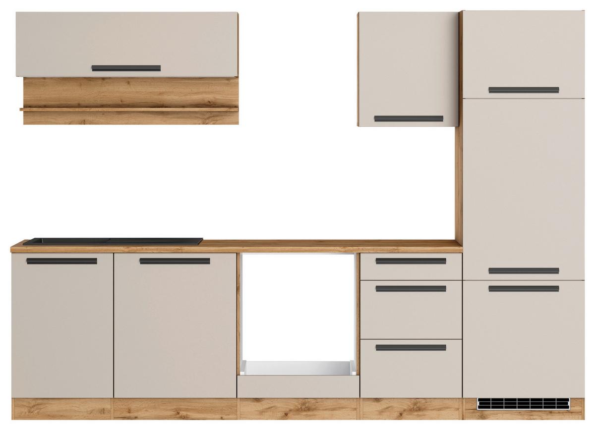 Küchenleerblock Aveiro o. Geräte Kaschmir - Kaschmir/Eiche Wotan, Trend, Holzwerkstoff/Metall (280cm) - Held