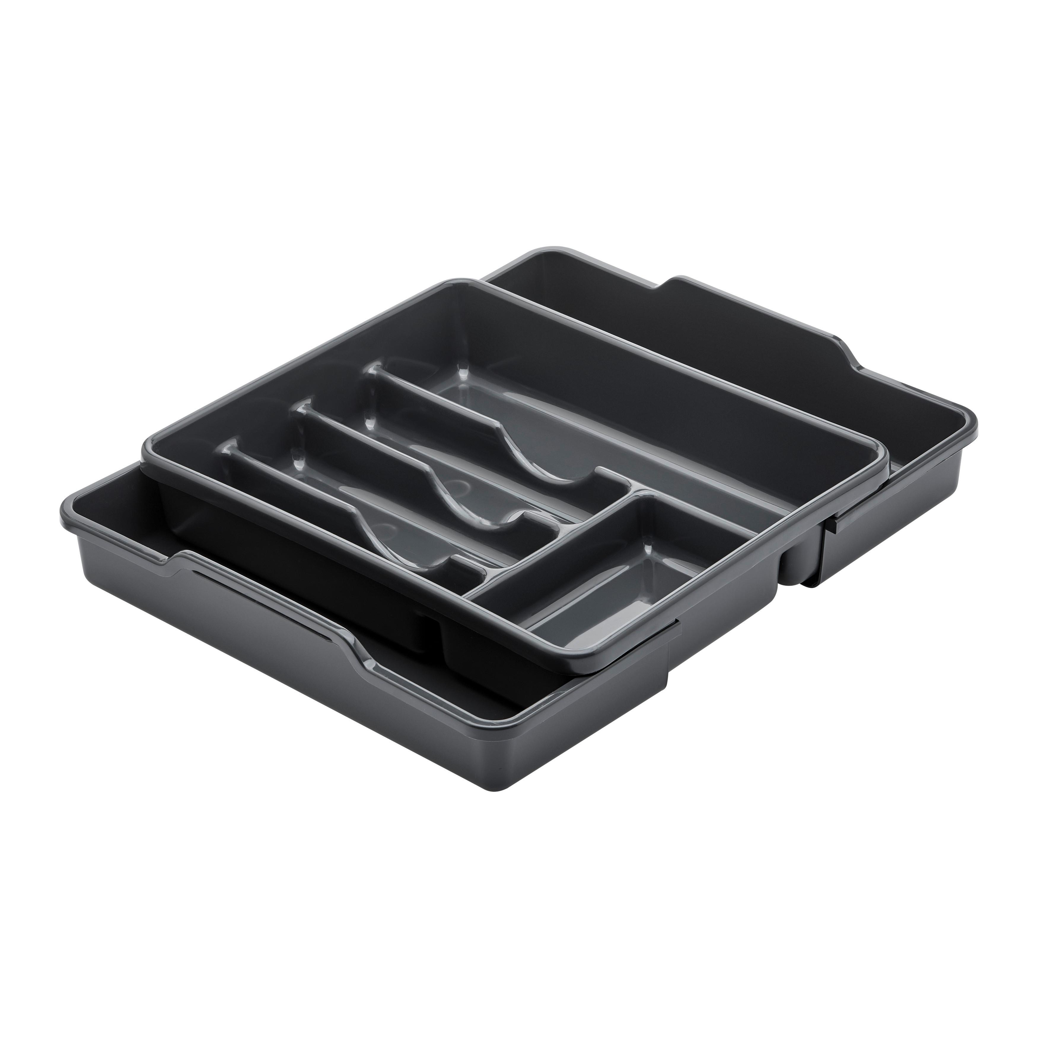 Besteckeinsatz Amelie Graphitfarben - Graphitfarben, Konventionell, Kunststoff (32/7,5/38cm) - Modern Living