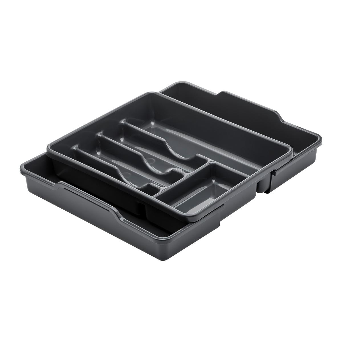 Tavă pentru tacâmuri Amelie - grafit, Konventionell, plastic (32/7,5/38cm) - Modern Living