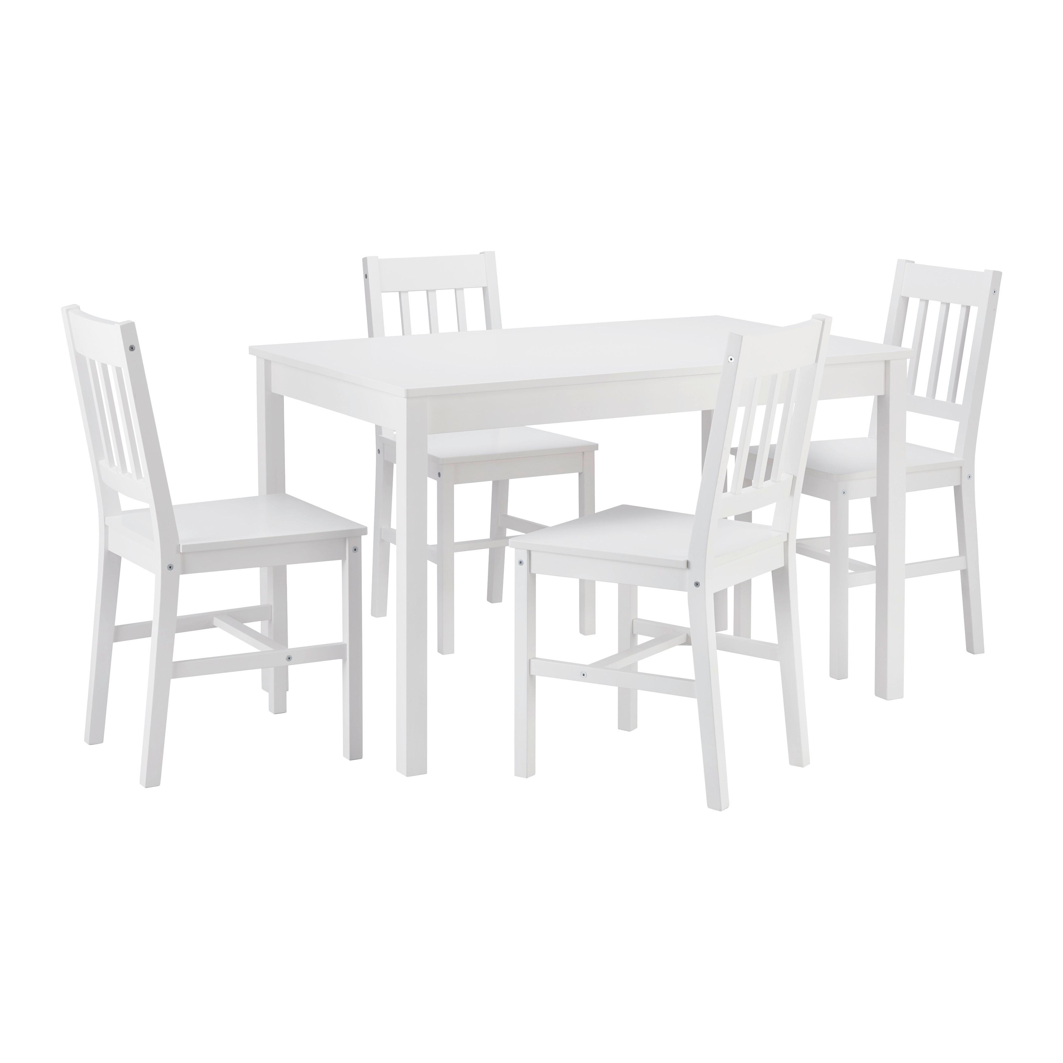 KOMPLET DO JADALNI AMIRA - biały, Modern, drewno (118/43/75/40.5/73/86cm) - Bessagi Home